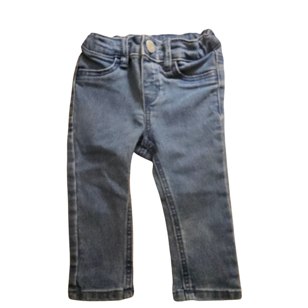 H&M Denim Baby Girl Jeans Medium Wash Adjustable Waist Blue 4-6M